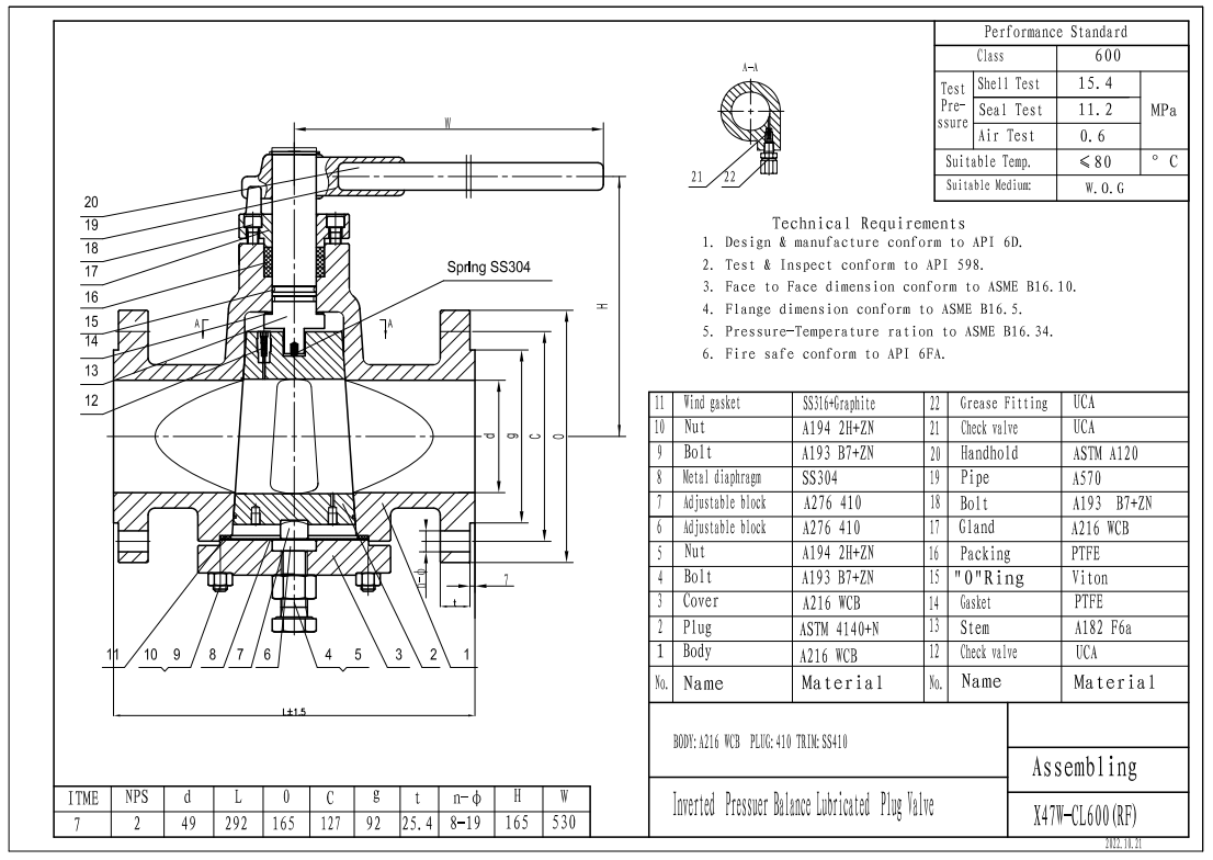 Inverted Pressure Balanced Lubricated Plug Valve