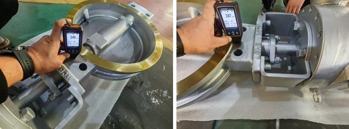 16" 150LB Double Eccentric Butterfly Valve Twins, Body WCB, Wafer, API609, Turbine