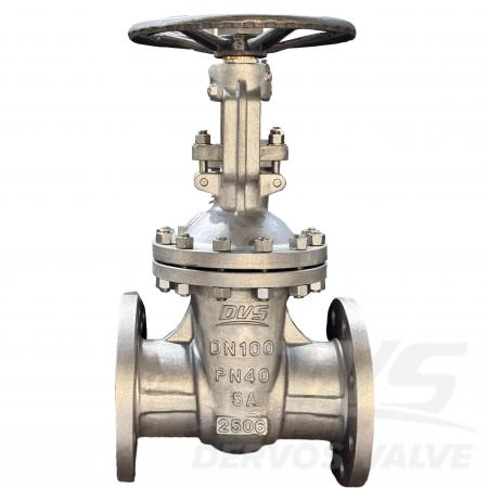 صمام بوابة مزدوج من الفولاذ المقاوم للصدأ DN100 PN40 5A EN 1984