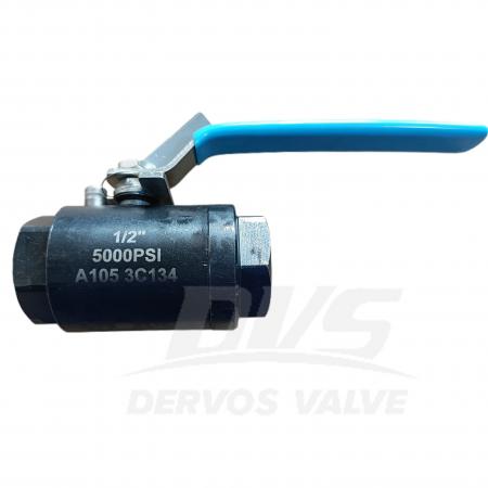 صمام الكرة الصلبة العائم A105 1/2”500PSI بمقبض رافعة NPT