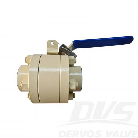 صمام كروي عائم من الفولاذ المطروق، 1 بوصة، 1500 رطل، 3 قطع، LF2 API 6D