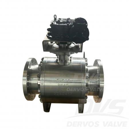صمام كرة بمرتكز مطروق DN250 PN40 F346L يعمل بالتشغيل بواسطة تروس