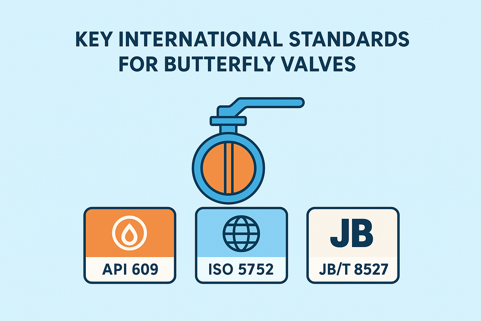 Key International Standards for Butterfly Valves: Detailed Overview of API 609, ISO 5752, and JB/T 8527
